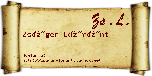 Zséger Lóránt névjegykártya